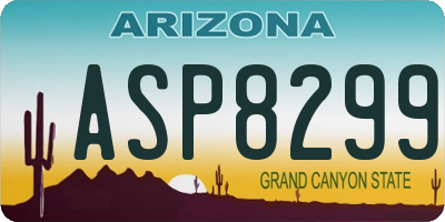 AZ license plate ASP8299