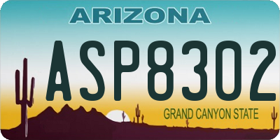 AZ license plate ASP8302