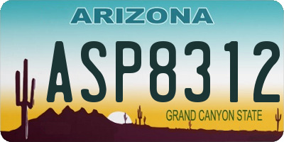 AZ license plate ASP8312