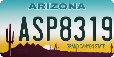 AZ license plate ASP8319
