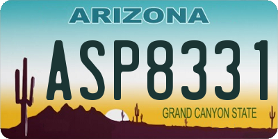 AZ license plate ASP8331
