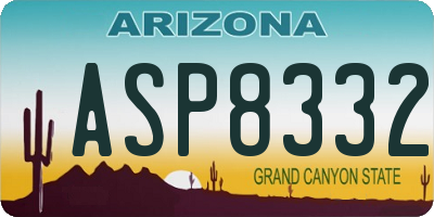 AZ license plate ASP8332