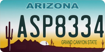 AZ license plate ASP8334