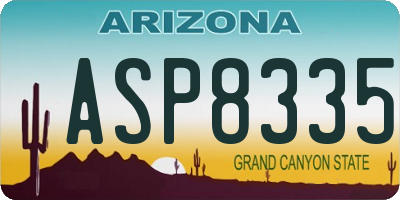 AZ license plate ASP8335