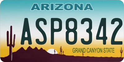 AZ license plate ASP8342