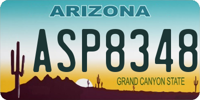 AZ license plate ASP8348