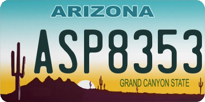 AZ license plate ASP8353