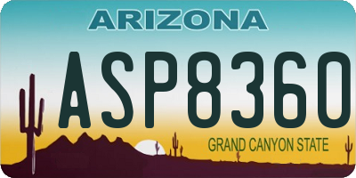 AZ license plate ASP8360