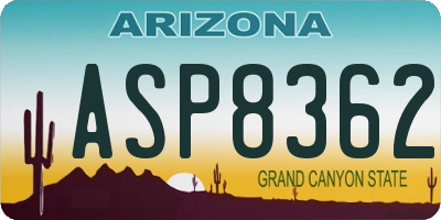 AZ license plate ASP8362