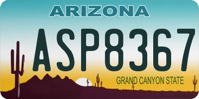 AZ license plate ASP8367