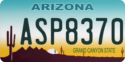 AZ license plate ASP8370