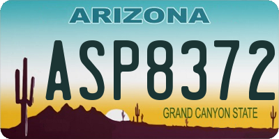 AZ license plate ASP8372