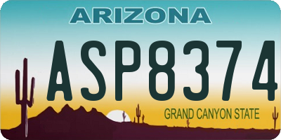 AZ license plate ASP8374