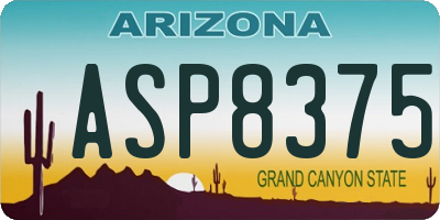 AZ license plate ASP8375