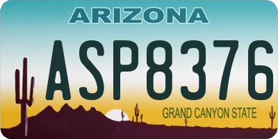AZ license plate ASP8376