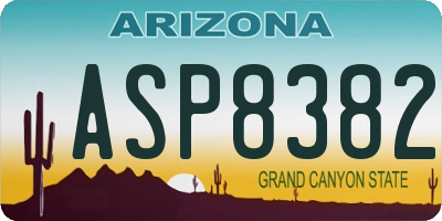 AZ license plate ASP8382