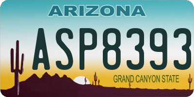 AZ license plate ASP8393