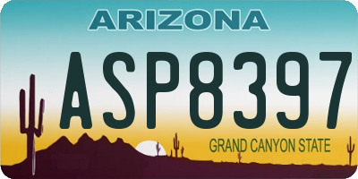 AZ license plate ASP8397
