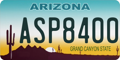 AZ license plate ASP8400