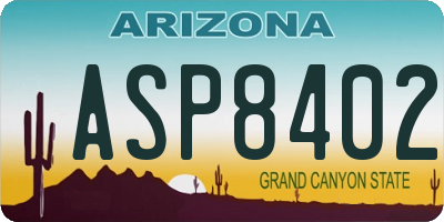 AZ license plate ASP8402