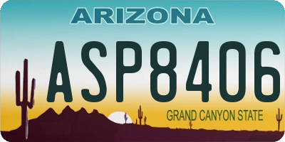 AZ license plate ASP8406