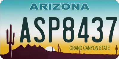 AZ license plate ASP8437