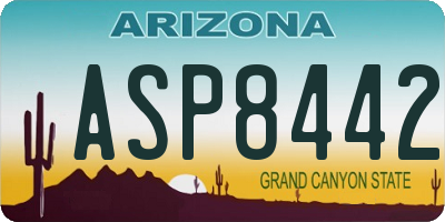 AZ license plate ASP8442