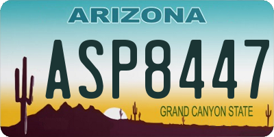 AZ license plate ASP8447