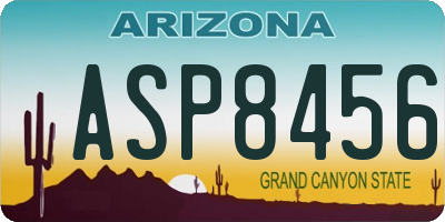 AZ license plate ASP8456