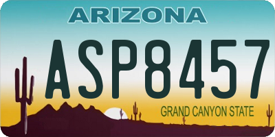 AZ license plate ASP8457