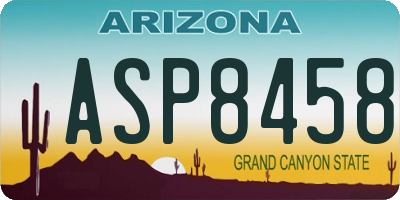 AZ license plate ASP8458
