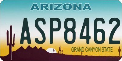 AZ license plate ASP8462