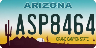 AZ license plate ASP8464