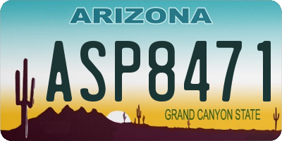 AZ license plate ASP8471