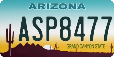 AZ license plate ASP8477