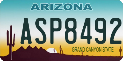 AZ license plate ASP8492