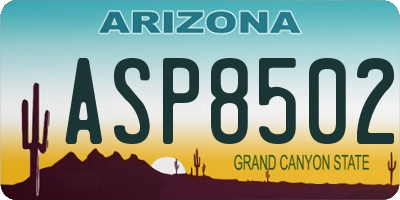 AZ license plate ASP8502