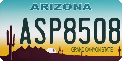 AZ license plate ASP8508