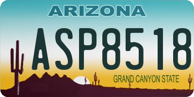 AZ license plate ASP8518