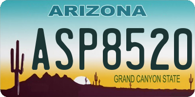AZ license plate ASP8520