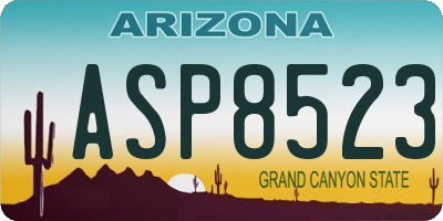AZ license plate ASP8523