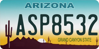 AZ license plate ASP8532