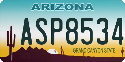 AZ license plate ASP8534