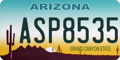 AZ license plate ASP8535