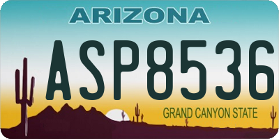 AZ license plate ASP8536