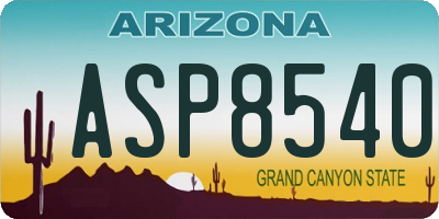 AZ license plate ASP8540
