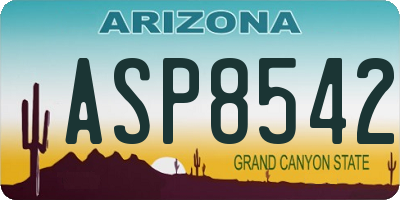 AZ license plate ASP8542