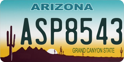 AZ license plate ASP8543