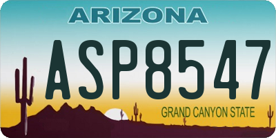 AZ license plate ASP8547