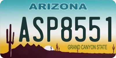 AZ license plate ASP8551